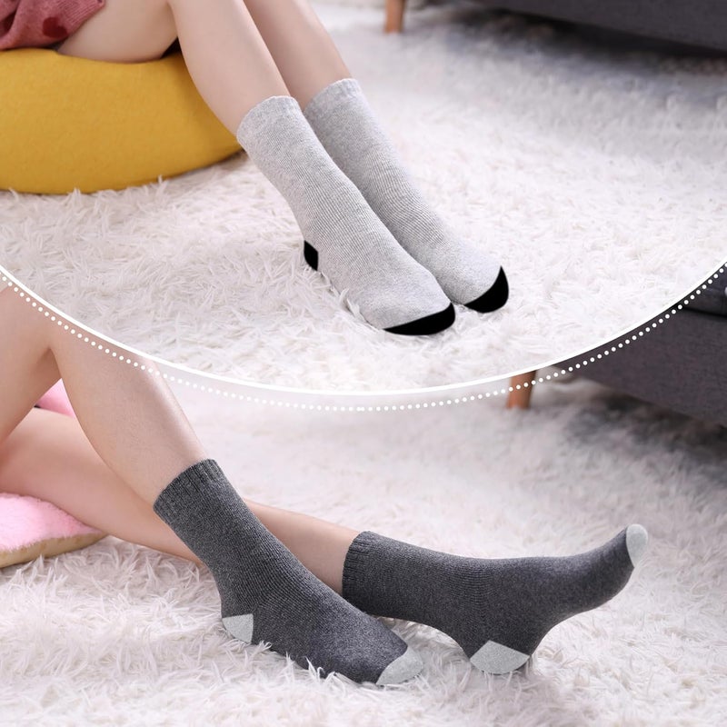 LINEMIN Wool Socks for Women Winter Warm Hiking Thick Warm Cozy Boot Crew Gift Socks 5 Pairs - Image 5